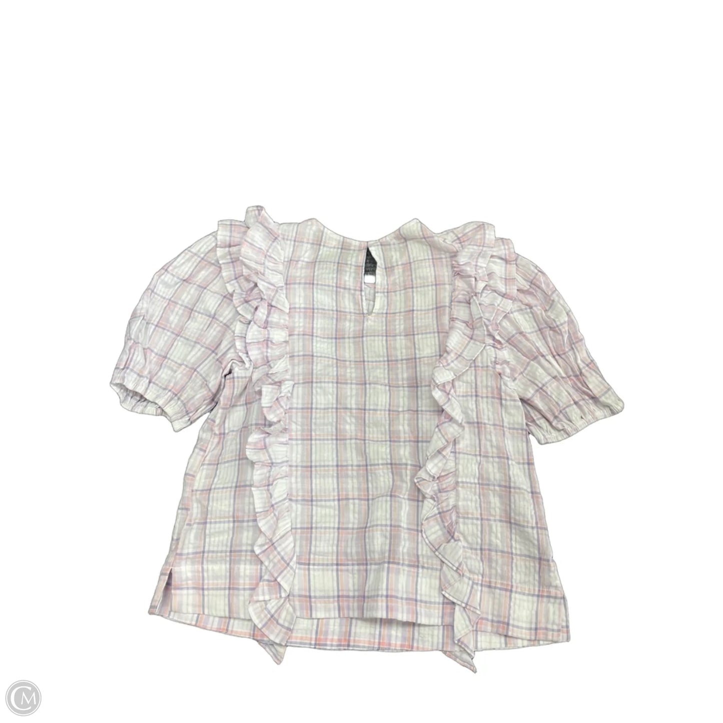 Blouse Short Sleeve By English Factory In Purple & White, Size: S