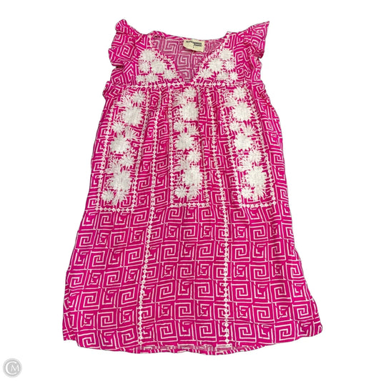Dress Casual Short By Savanna Jane In Pink & White, Size: S