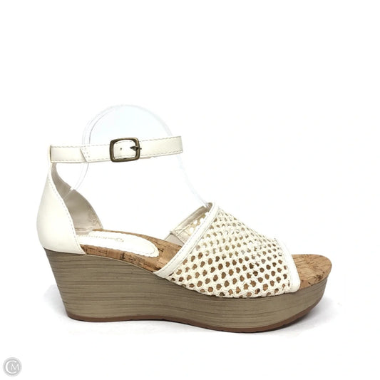 Sandals Heels Wedge By Bare Traps In White, Size: 10