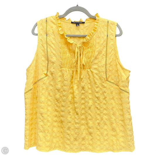 Blouse Sleeveless By Zac And Rachel In Yellow, Size: L