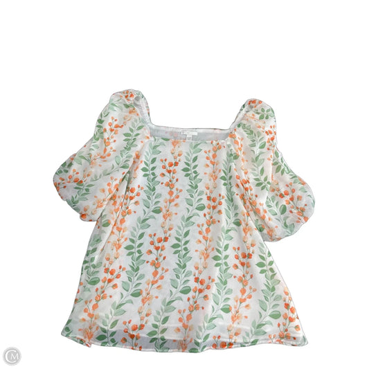 Blouse Short Sleeve By Cato In Multi-colored, Size: 14