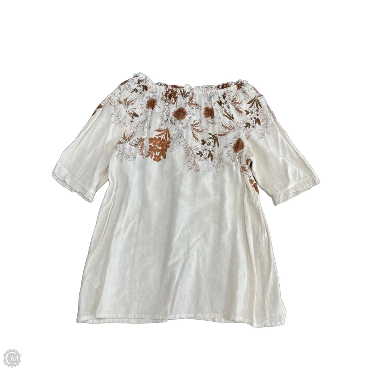 Top Short Sleeve By Cato In Brown, Size: L