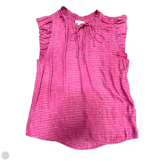 Blouse Short Sleeve By Current Air In Pink, Size: M