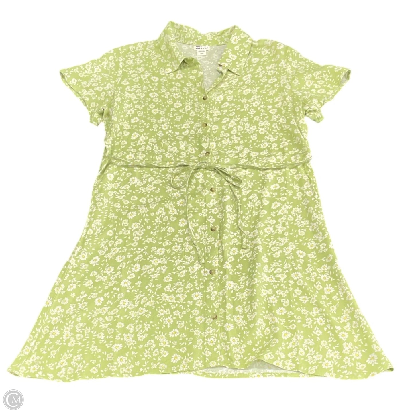 Dress Casual Short By Billabong In Green & White, Size: L