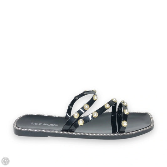 Sandals Flats By Steve Madden In Black, Size: 10