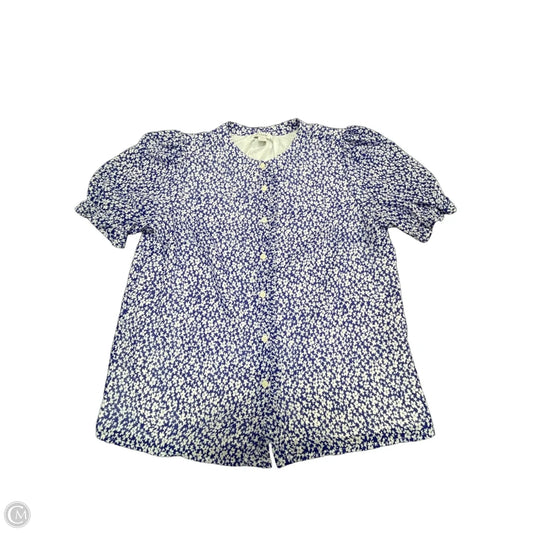 Top Short Sleeve By J. Crew In Blue & White, Size: S