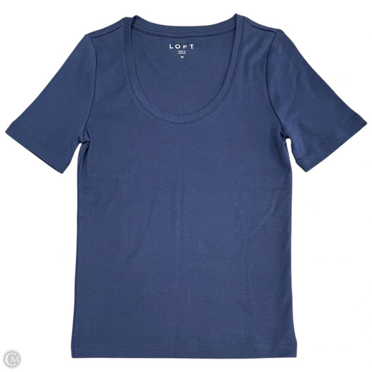 Top Short Sleeve Basic By Loft In Blue, Size: M