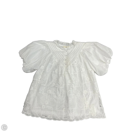 Blouse Short Sleeve By Entro In White, Size: M