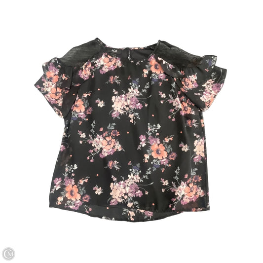 Top Short Sleeve By Agb In Floral Print, Size: M
