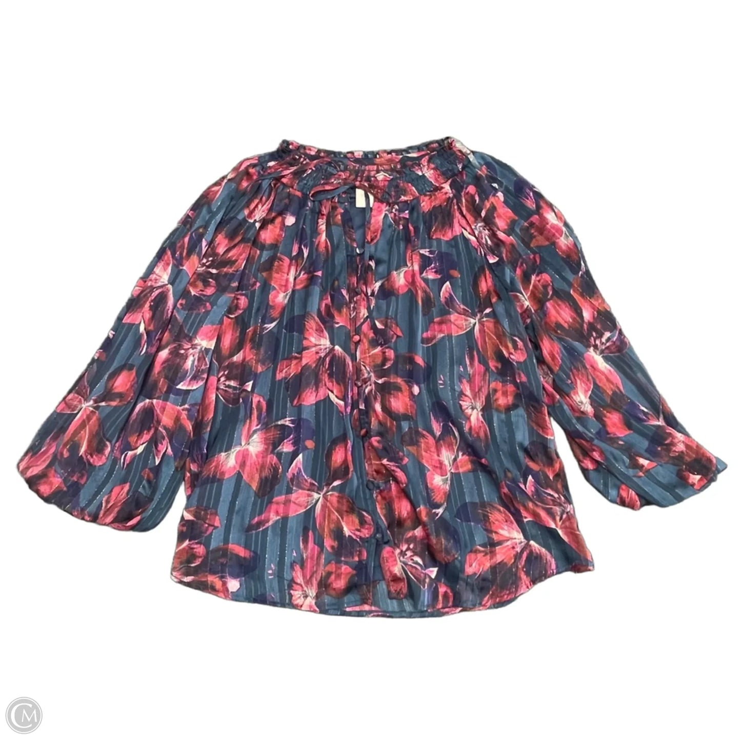 Blouse Long Sleeve By Zac And Rachel In Tie Dye Print, Size: S