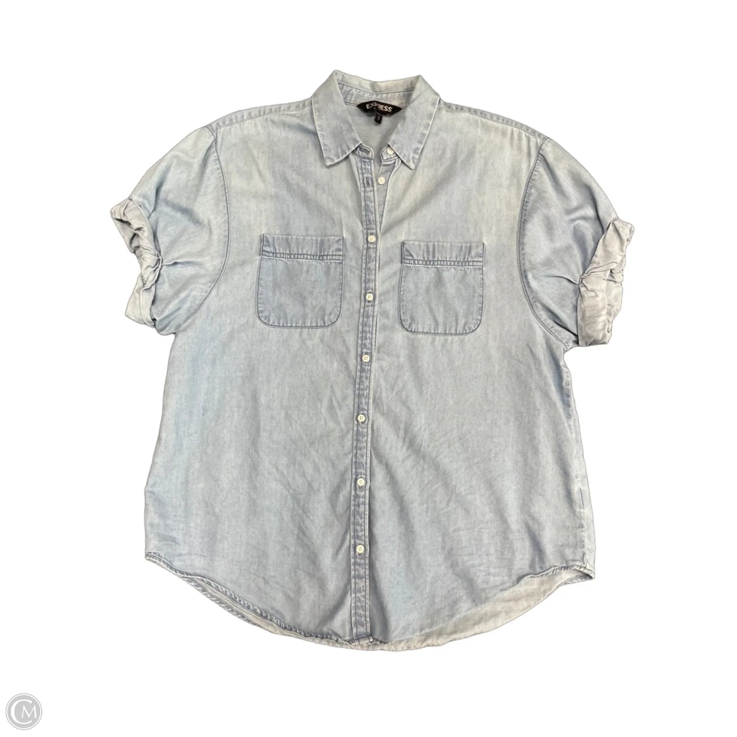 Top Short Sleeve By Express In Blue, Size: Xs