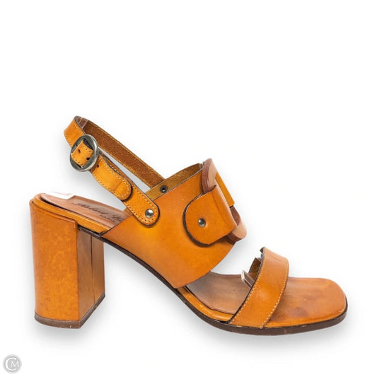 Sandals Heels Block By Cmb In Tan, Size: 8.5