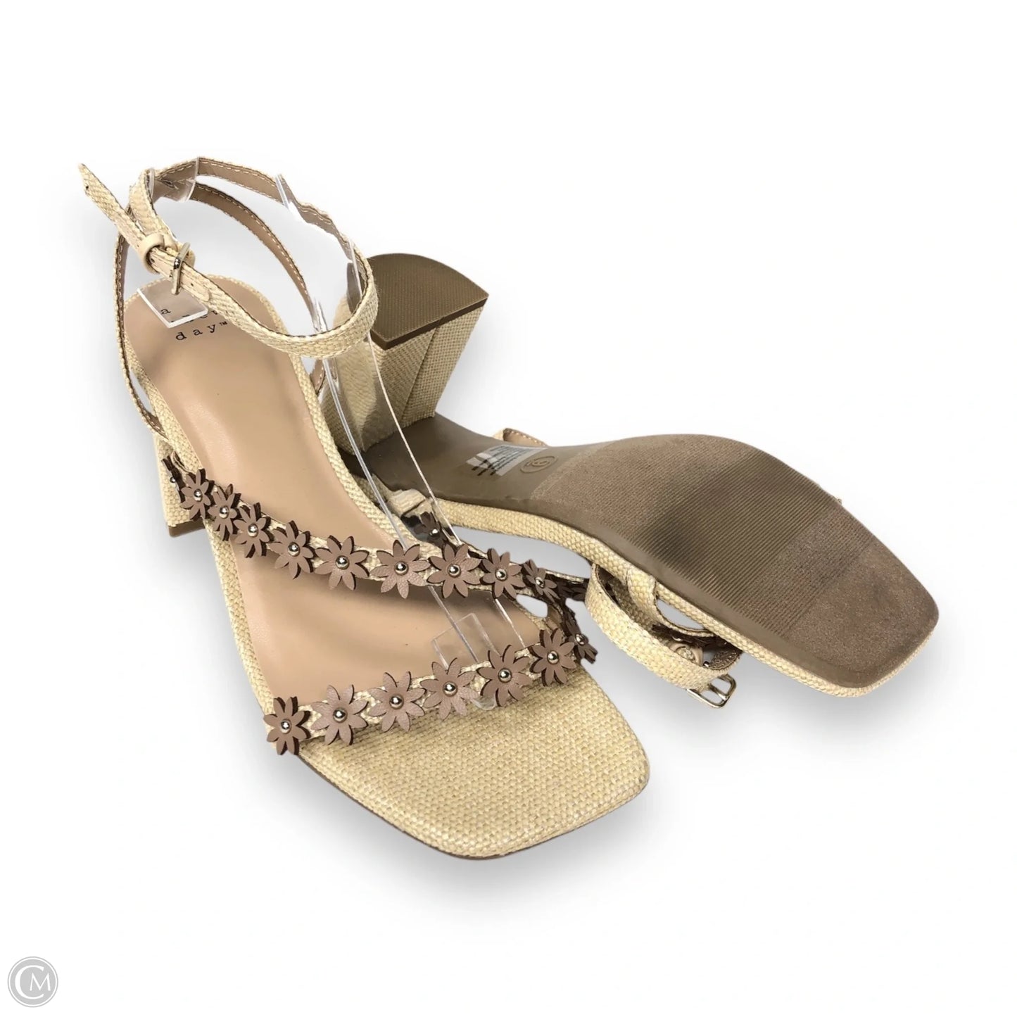 Sandals Heels Block By A New Day In Beige, Size: 9