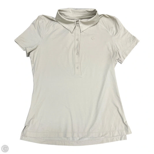 Athletic Top Short Sleeve By Lululemon In Beige, Size: 8