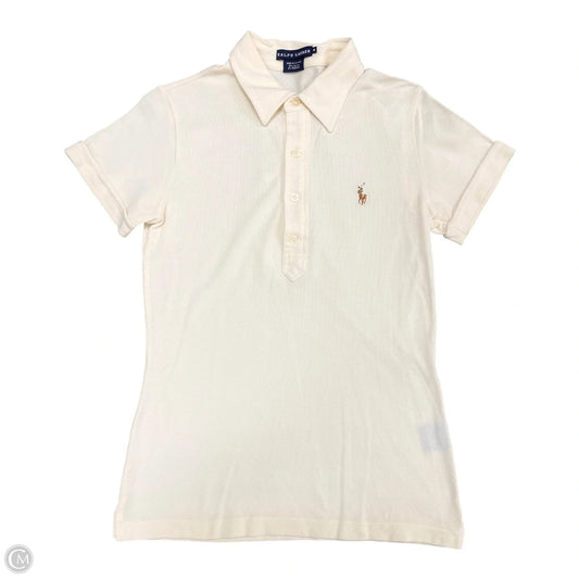 Top Short Sleeve By Ralph Lauren In Beige, Size: M