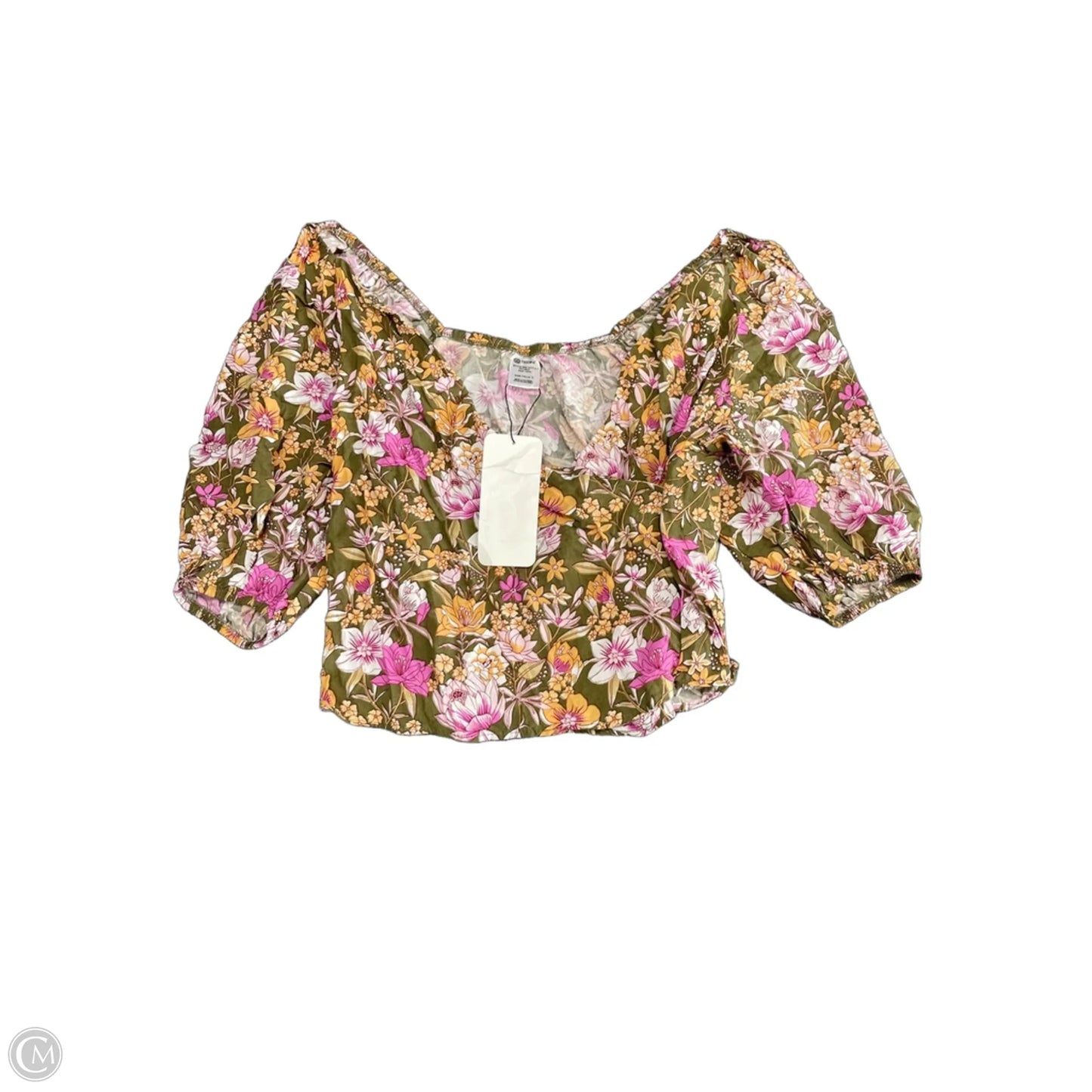 Blouse Short Sleeve By Clothes Mentor In Floral Print, Size: L