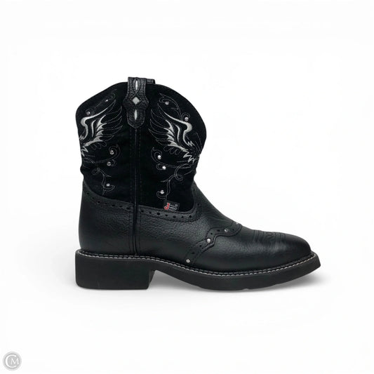 Boots Western By Justin In Black, Size: 10B