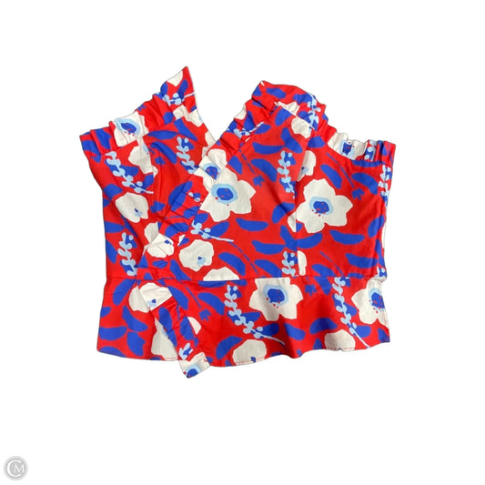 Top Sleeveless By Hutch In Blue Red & White, Size: 10