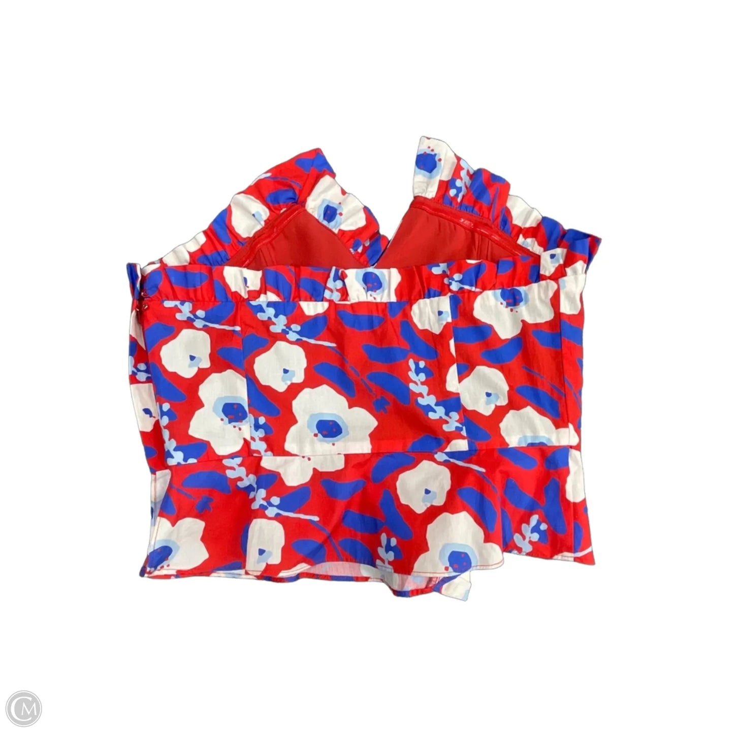 Top Sleeveless By Hutch In Blue Red & White, Size: 10