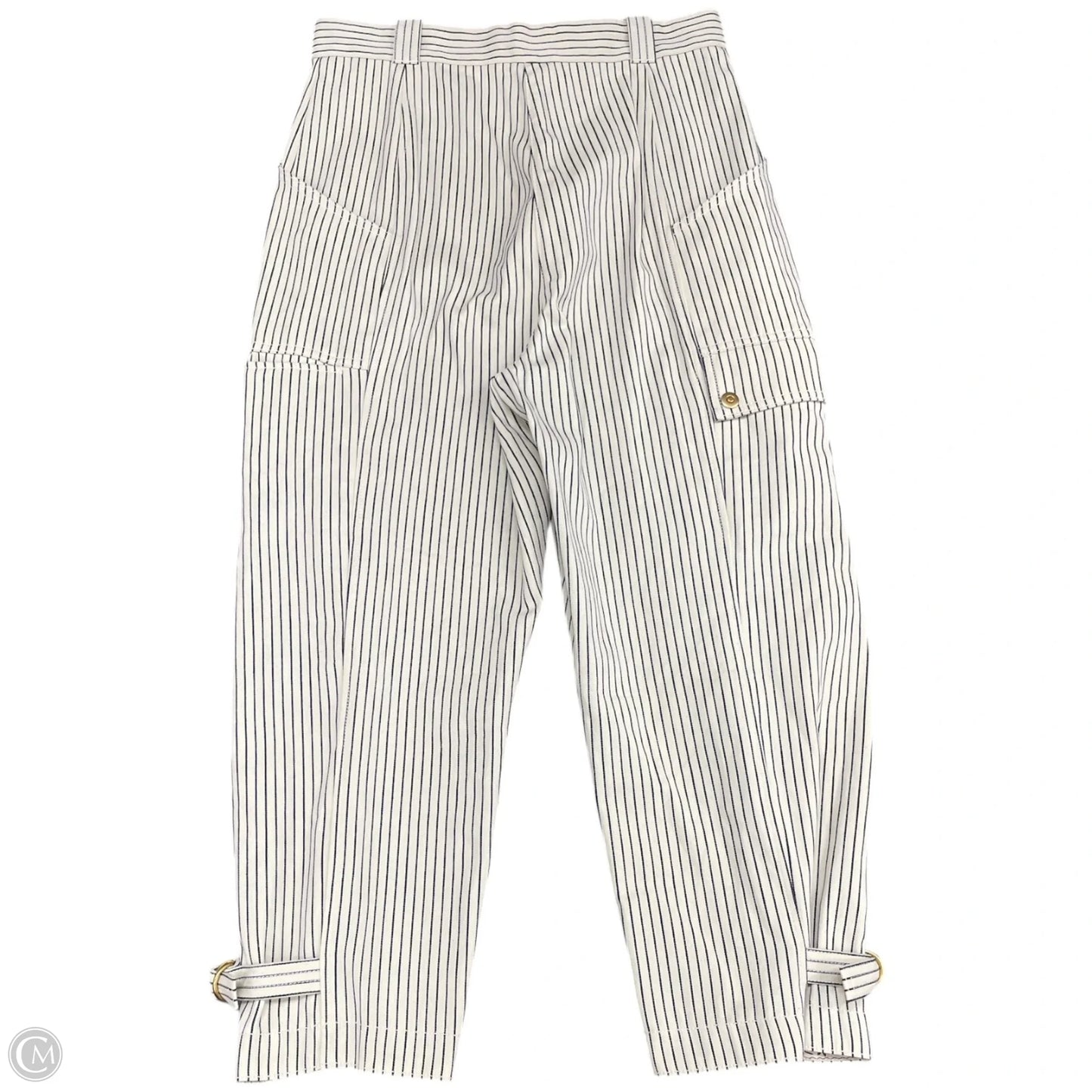 Pants Designer By Tory Burch In Blue & Cream, Size: 12
