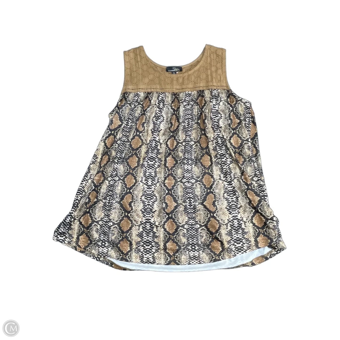 Top Sleeveless By Suzanne Betro In Black & Brown, Size: Xl