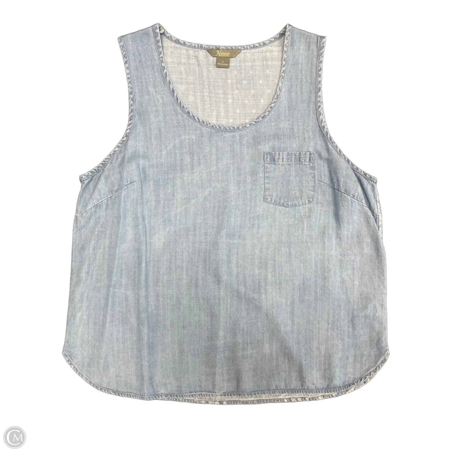 Top Sleeveless By Natural Reflections In Blue & White, Size: Xl