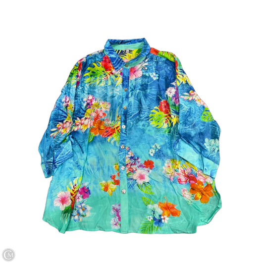 Top Long Sleeve By John Mark In Multi-colored, Size: 2x
