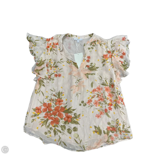 Blouse Short Sleeve By Joie In Floral Print, Size: Xs