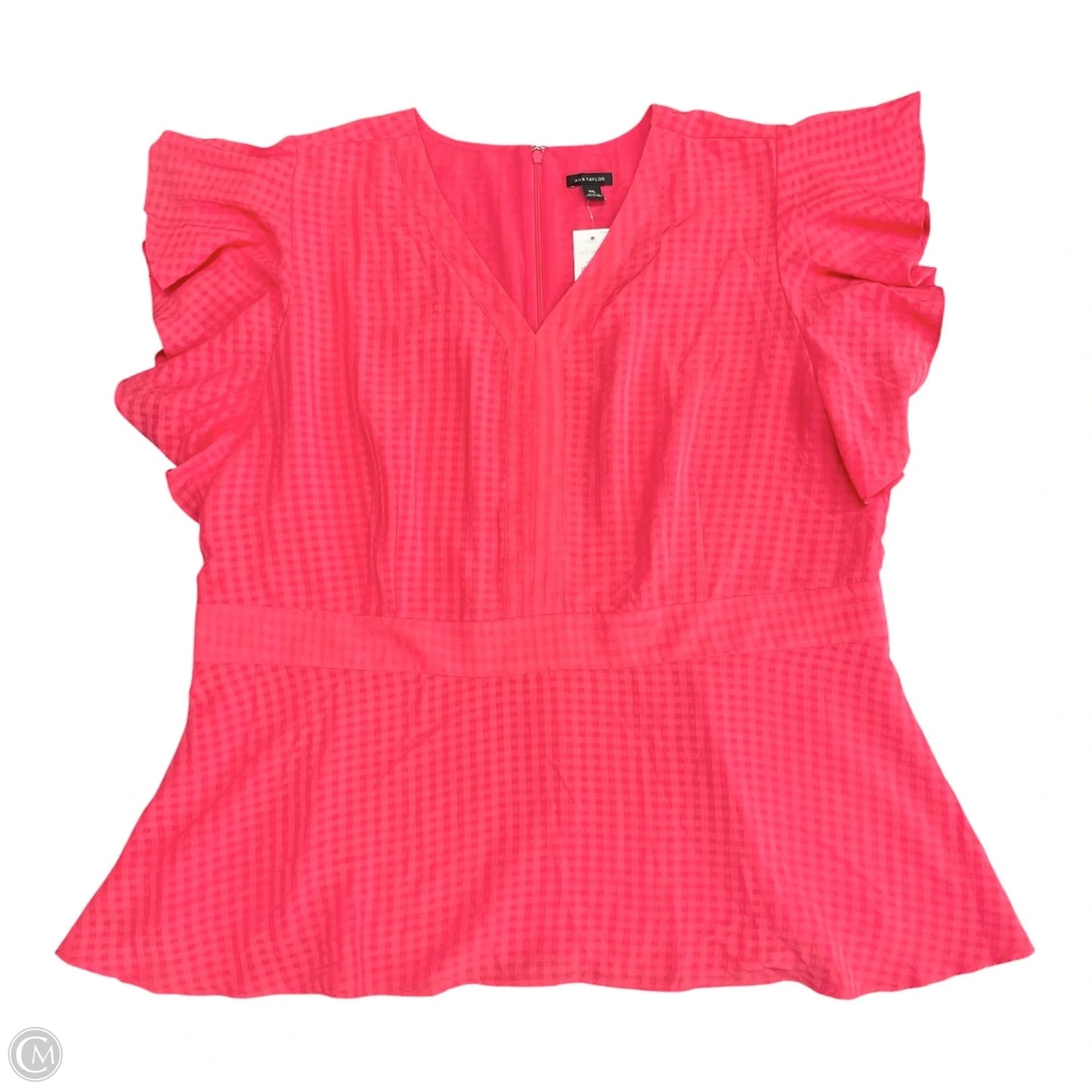 Blouse Short Sleeve By Ann Taylor In Red, Size: Xxl