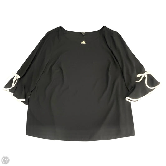 Top 3/4 Sleeve By Talbots In Black & Cream, Size: 2x