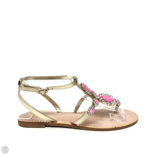 Sandals Flats By Lilly Pulitzer In Gold & Pink, Size: 8