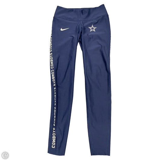 Athletic Leggings By Nike In Blue & White, Size: S
