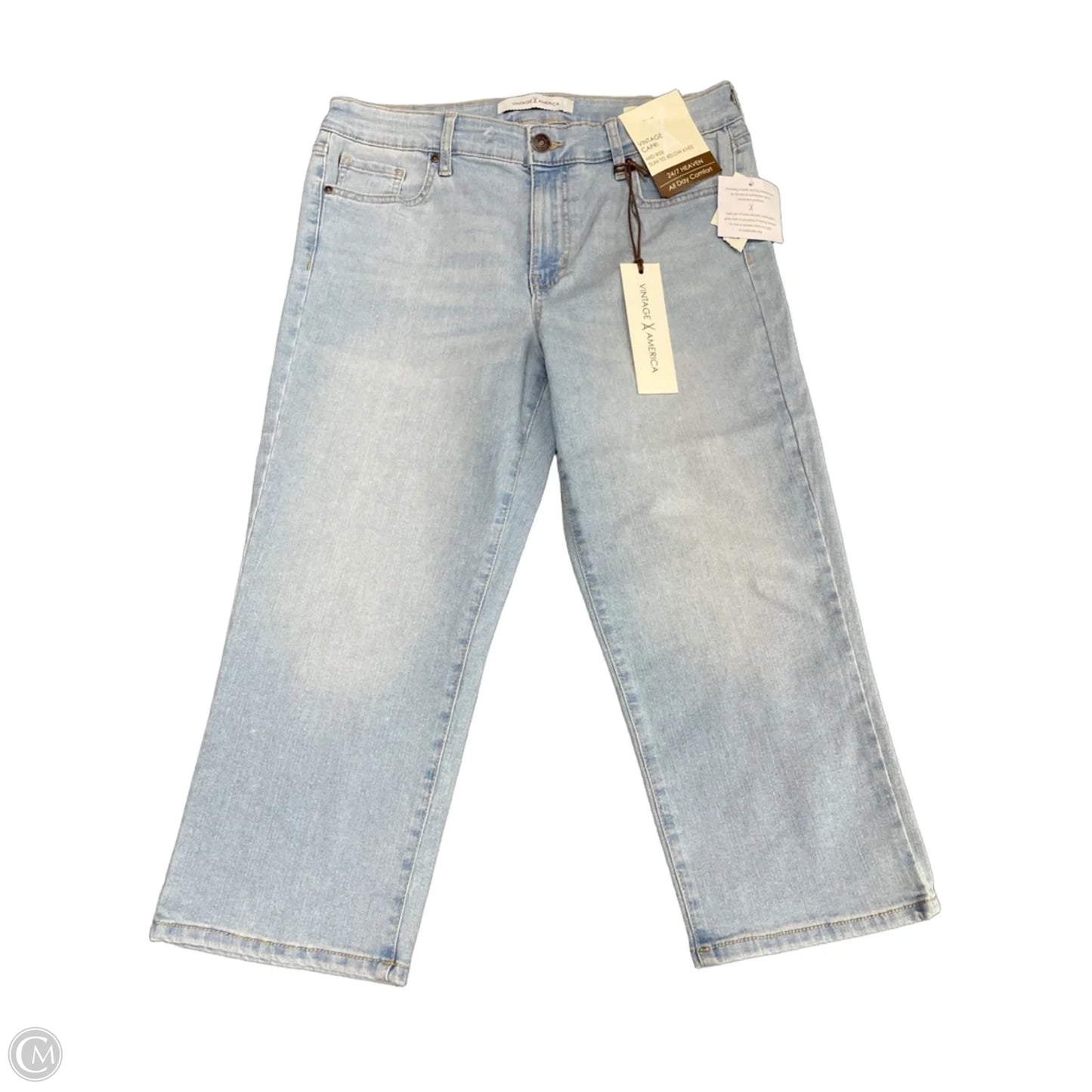 Capris By Vintage America In Blue Denim, Size: 10p