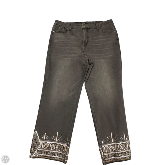 Jeans Straight By John Mark In Grey Denim, Size: 18
