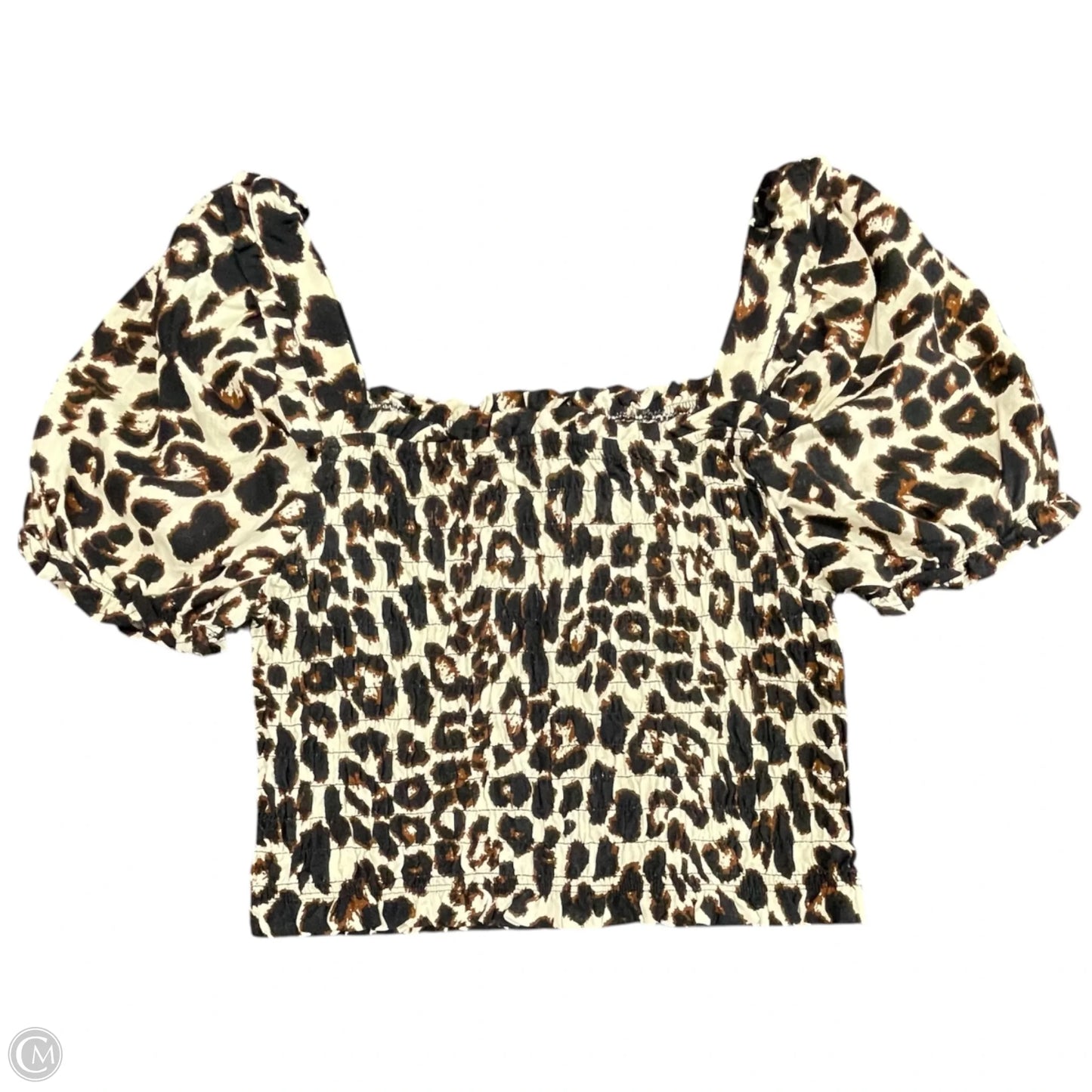 Top Short Sleeve By Monteau In Animal Print, Size: L