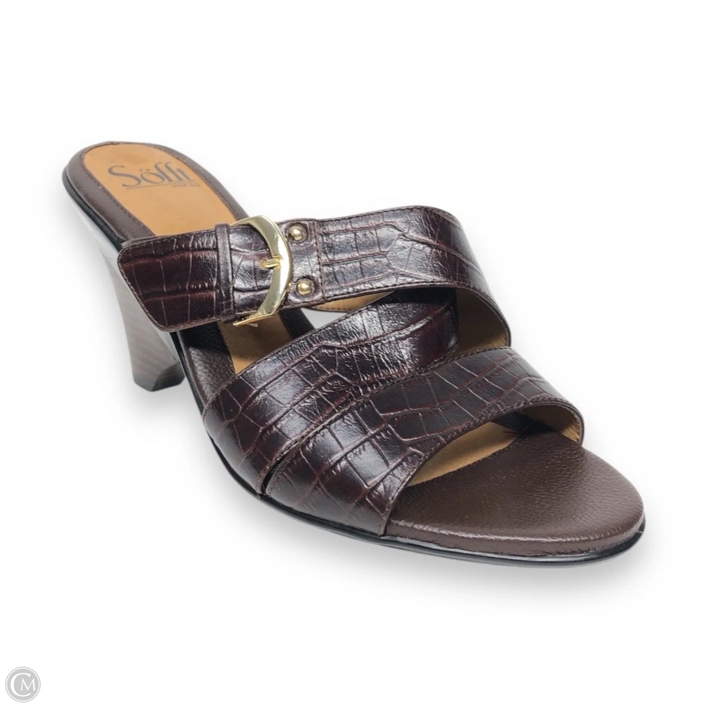 Sandals Heels Block By Sofft In Brown, Size: 8