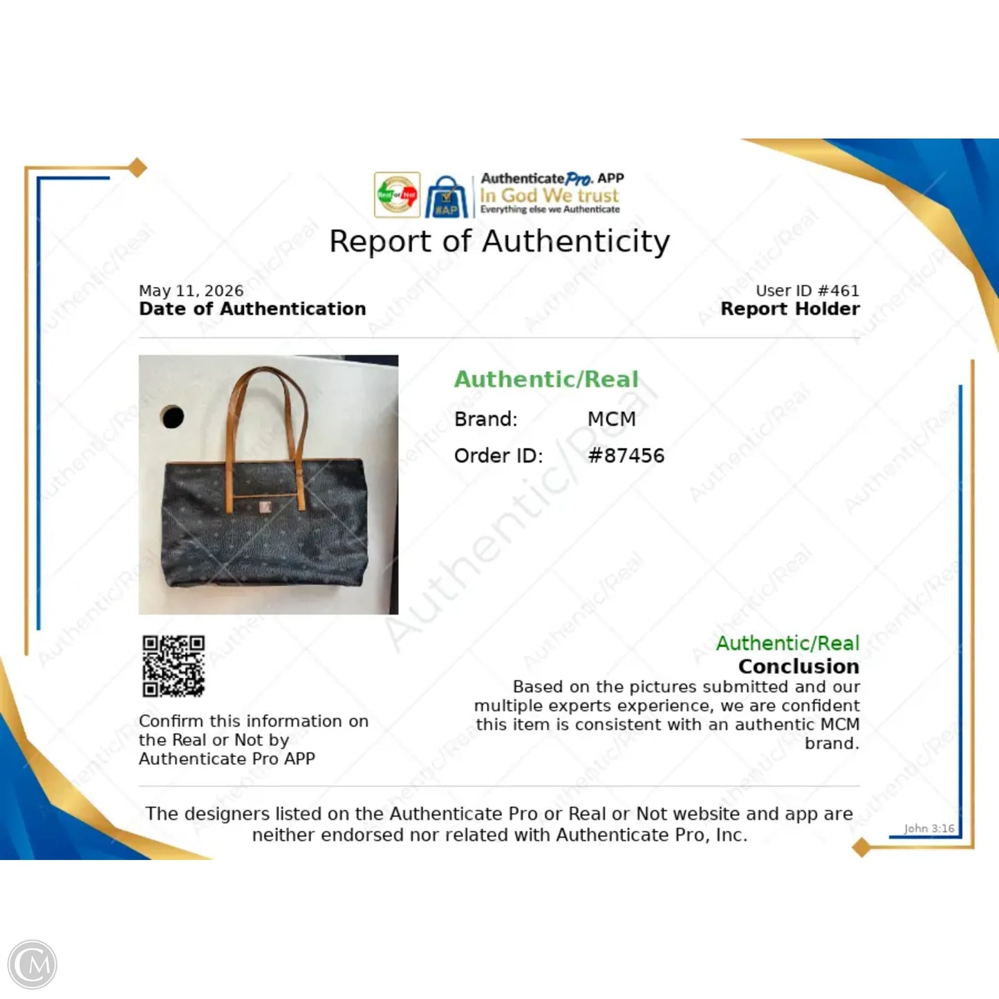 Tote Luxury Designer By Mcm, Size: Large