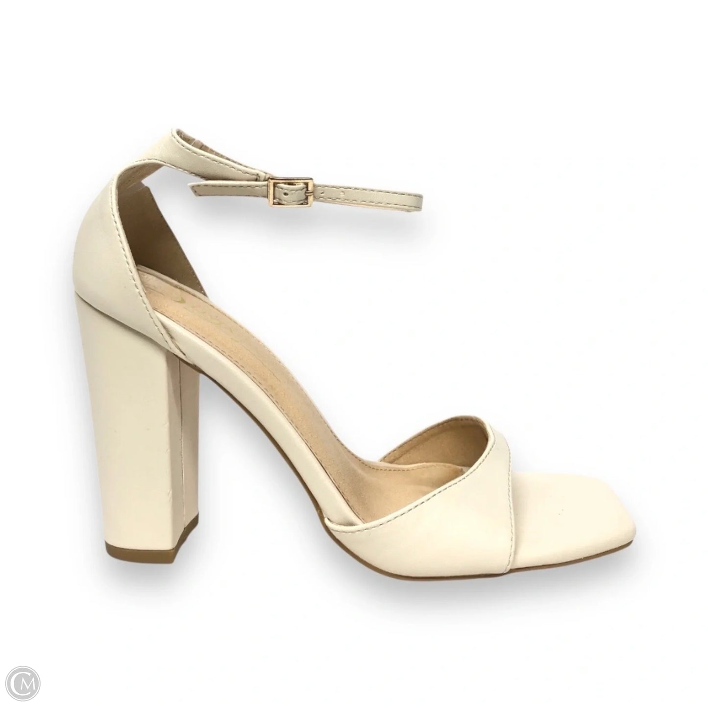 Shoes Heels Block By Clothes Mentor In Cream, Size: 7.5