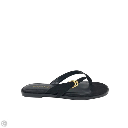 Sandals Flip Flops By Marc Fisher In Black, Size: 7.5