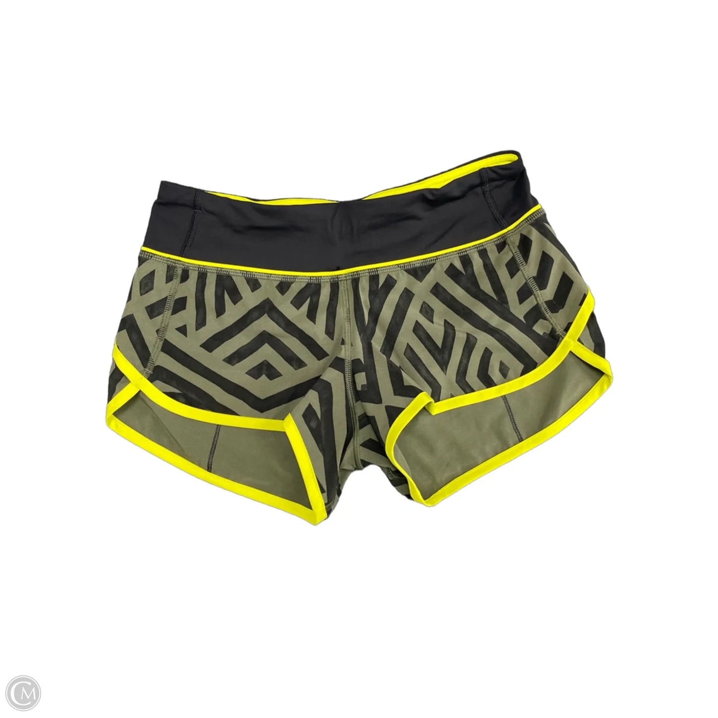Athletic Shorts By Lululemon In Black & Green, Size: 2