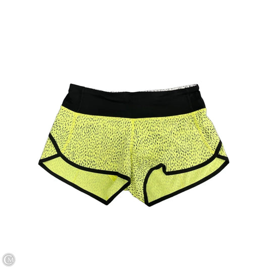 Athletic Shorts By Lululemon In Black & Yellow, Size: 2