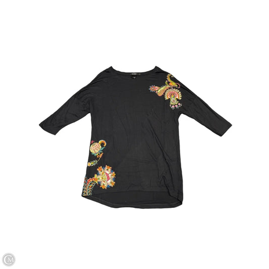 Top 3/4 Sleeve By Desigual In Black, Size: S
