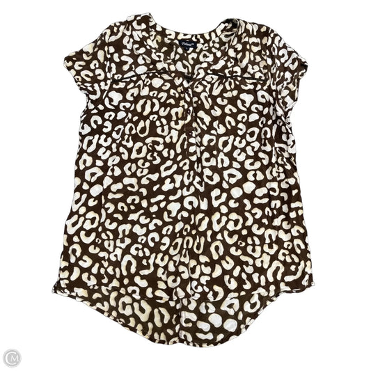 Top Short Sleeve By Tolani In Brown, Size: L