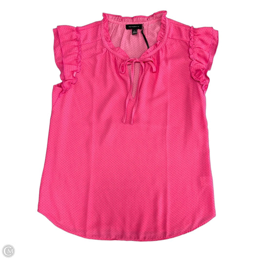 Blouse Short Sleeve By Tamara H In Black & Pink, Size: S
