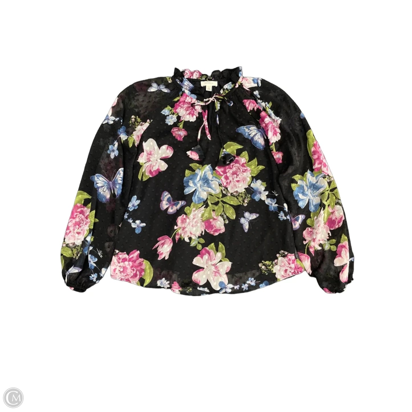 Blouse Long Sleeve By Tamara H In Floral Print, Size: M