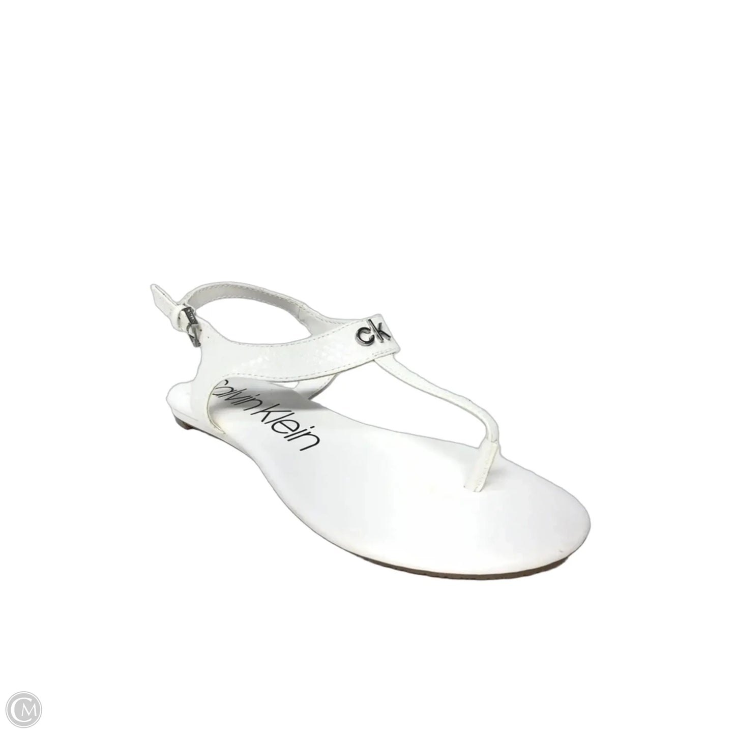 Sandals Flats By Calvin Klein In White, Size: 9