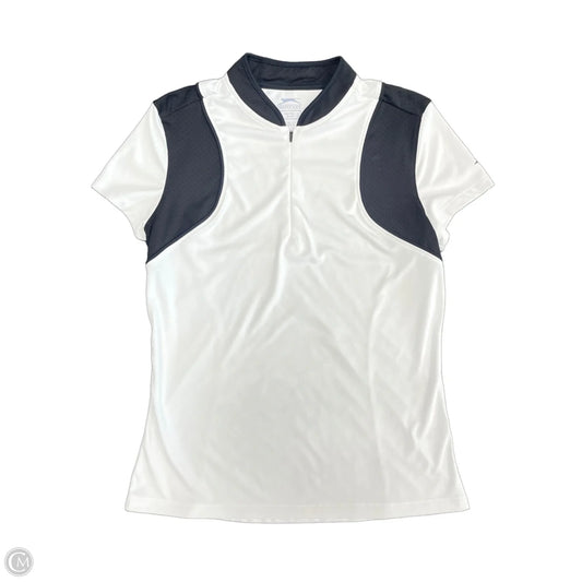 Athletic Top Short Sleeve By Slazenger In Black & White, Size: S