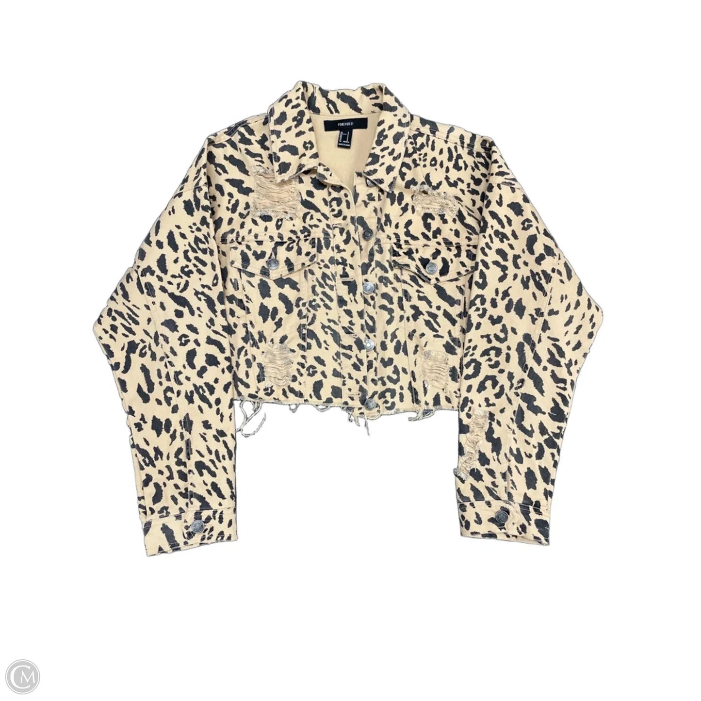 Jacket Denim By Forever 21 In Animal Print, Size: S