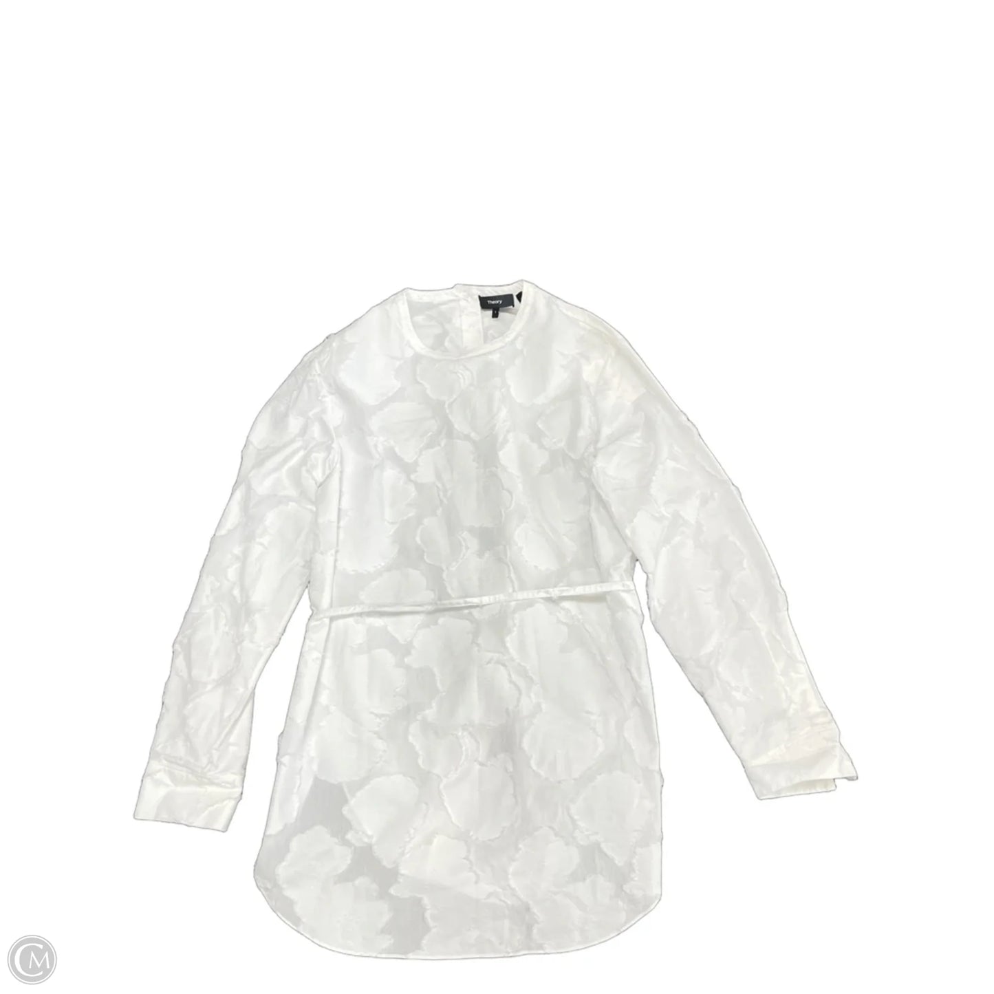 Top Long Sleeve By Theory In White, Size: S
