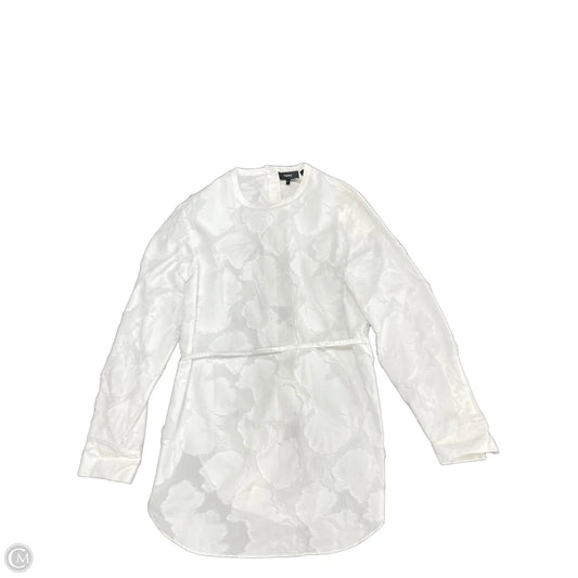 Top Long Sleeve By Theory In White, Size: S
